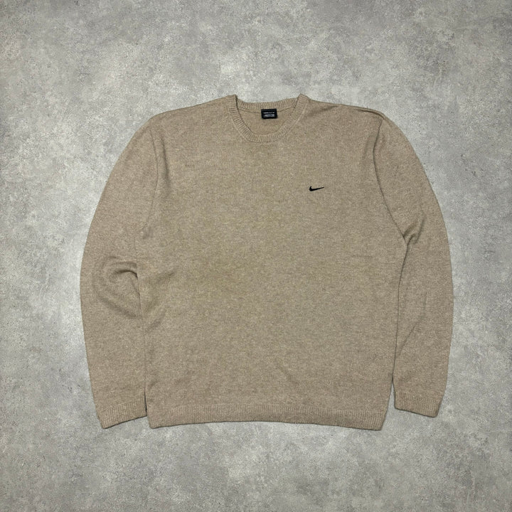 Vintage Nike Beige Knitted Sweater (XXL)