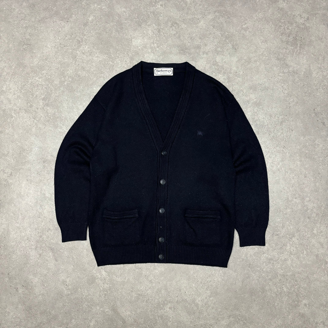 Vintage Burberry Navy Knitted Cardigan (S)