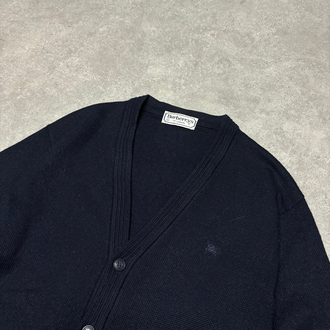 Vintage Burberry Navy Knitted Cardigan (S)