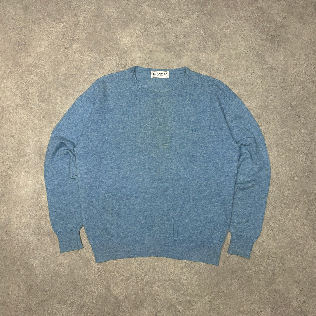 Vintage Burberry Baby Blue Crewneck Knitted Sweater (M)