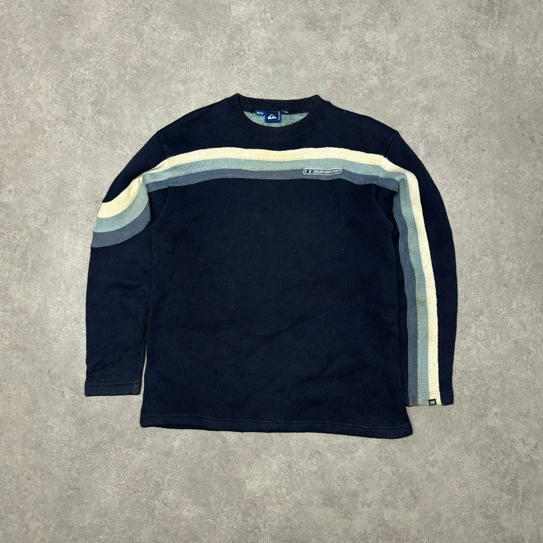 Vintage Quiksilver Navy Ribbed Knitted Sweater (S)