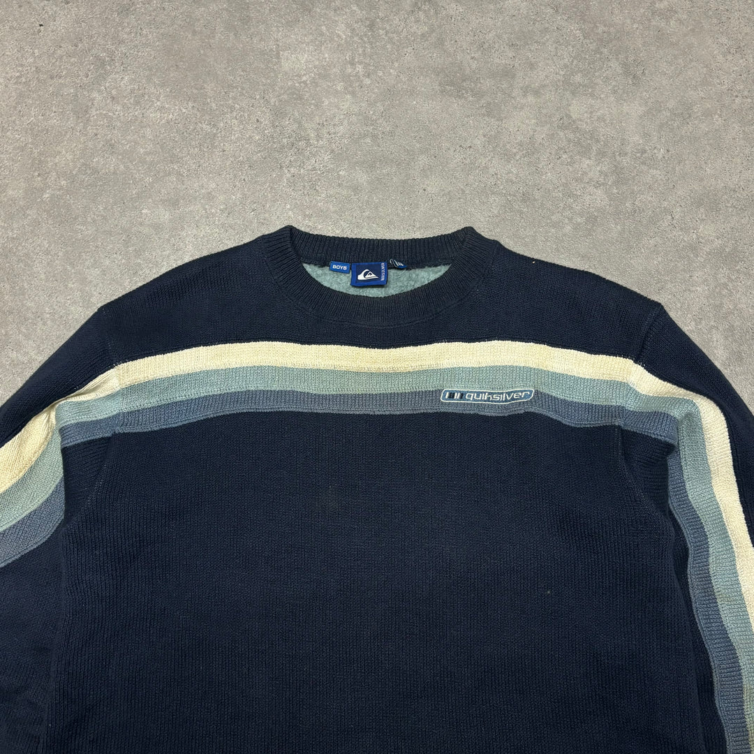 Vintage Quiksilver Navy Ribbed Knitted Sweater (S)