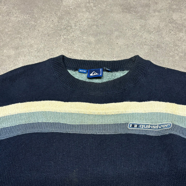 Vintage Quiksilver Navy Ribbed Knitted Sweater (S)