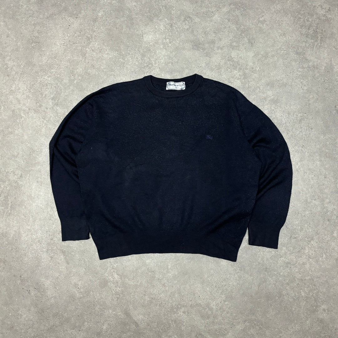 Vintage Burberry Navy Knitted Sweater (S)