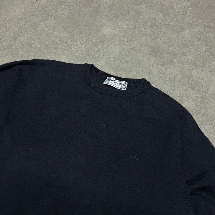 Vintage Burberry Navy Knitted Sweater (S)