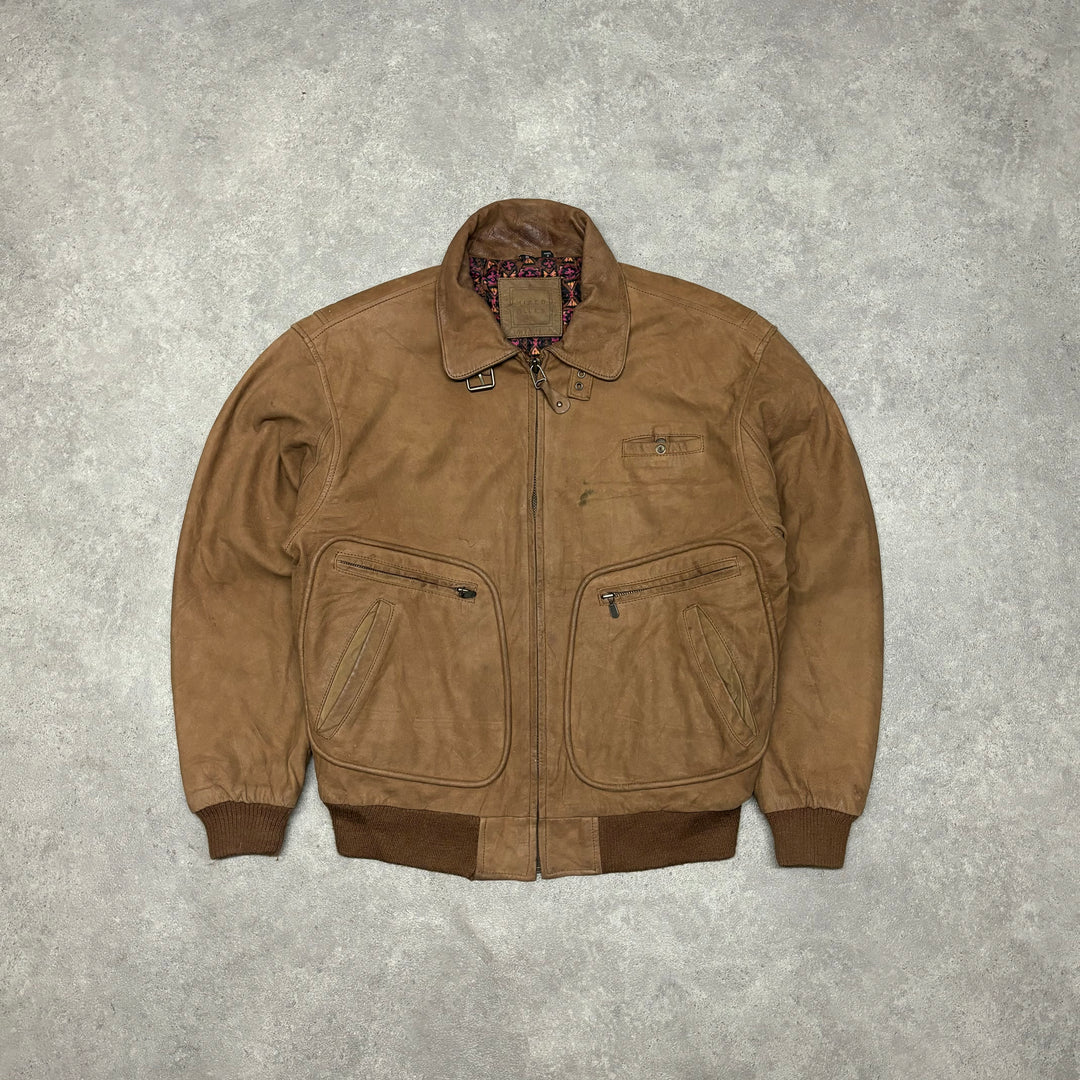 Vintage Faded Brown Flight Jacket (M)