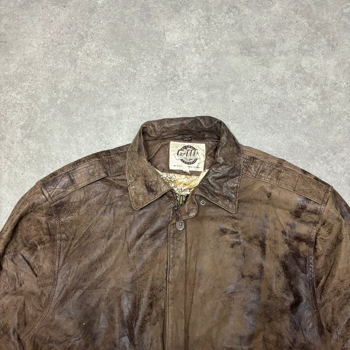 Vintage Faded Brown Flight Leather Jacket (L)