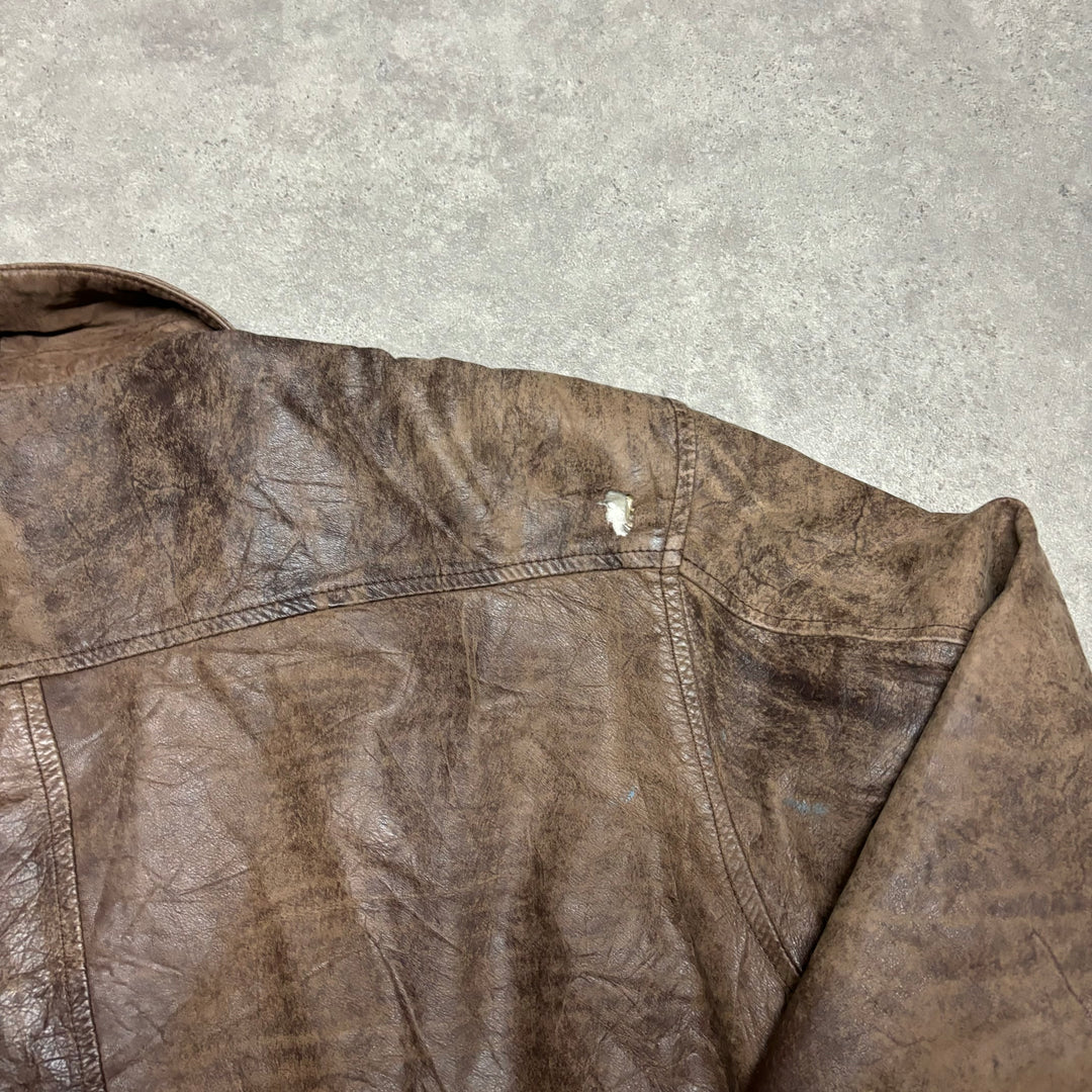 Vintage Faded Brown Flight Leather Jacket (L)