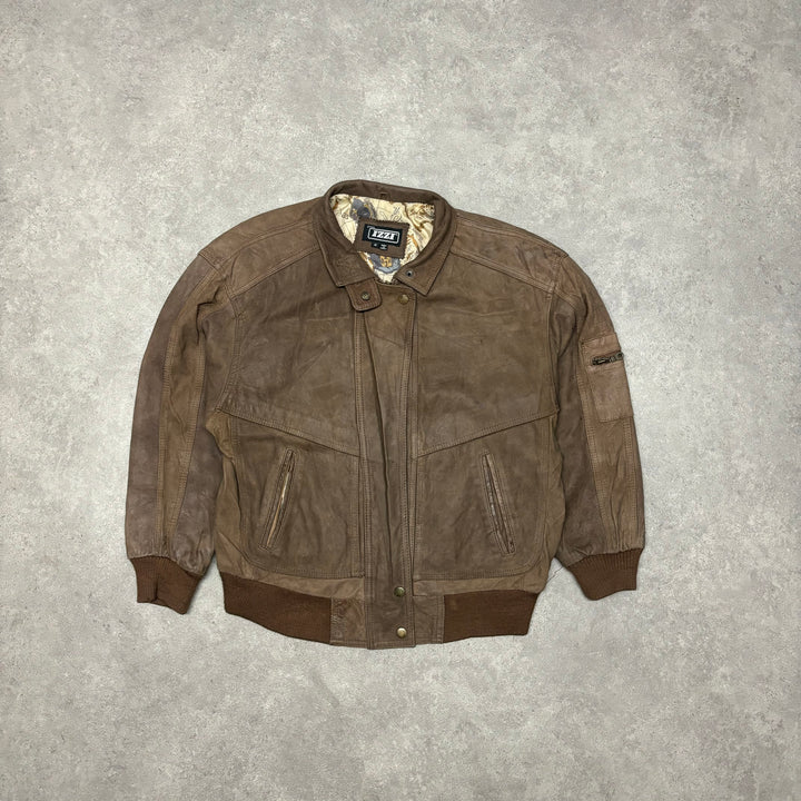 Vintage Brown Leather Flight Jacket (S)