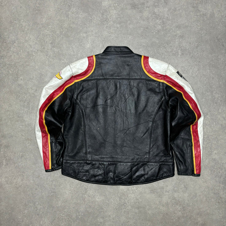 Vintage Ducatti Motorbike Black Leather Jacket (L)