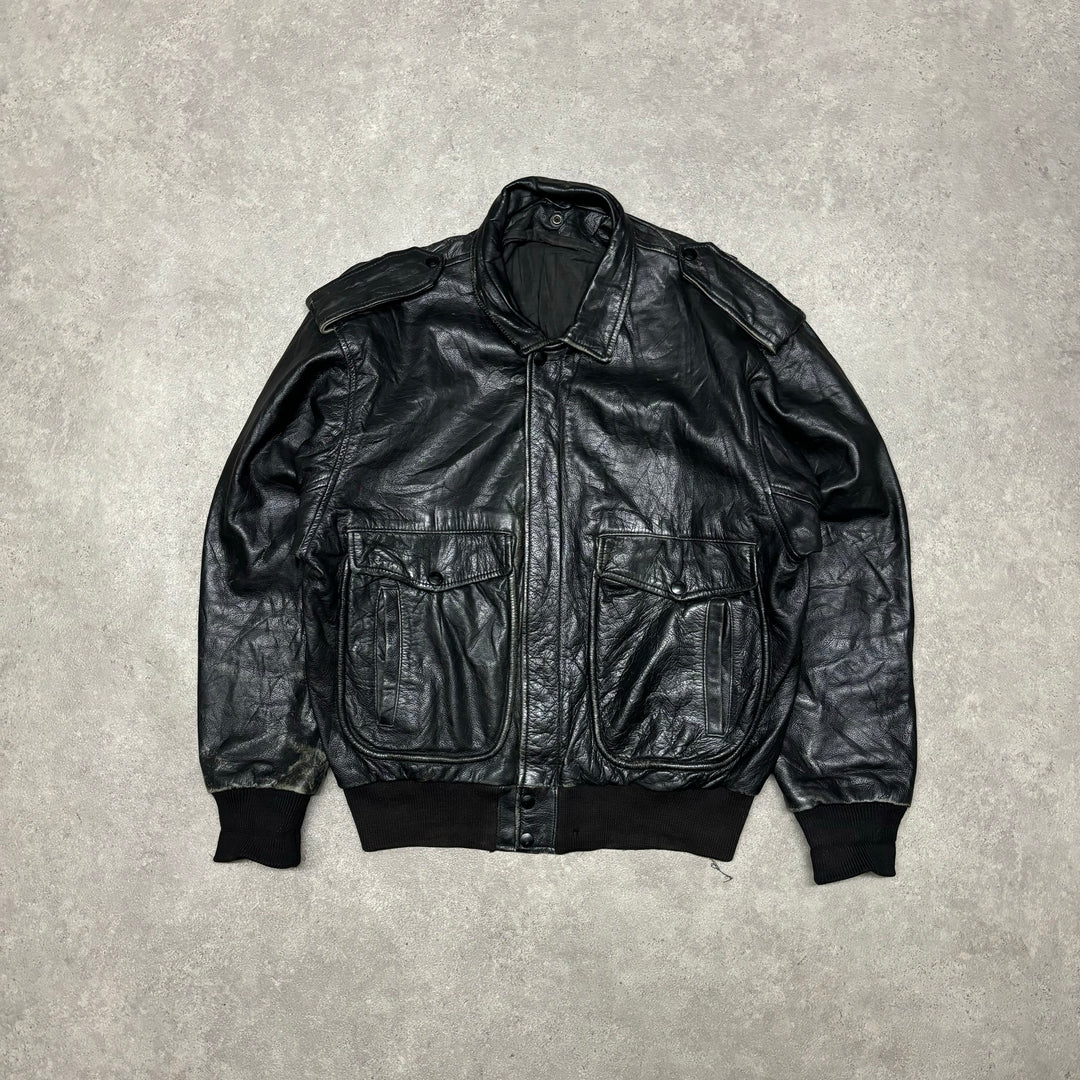 Vintage Leather Flight Jacket