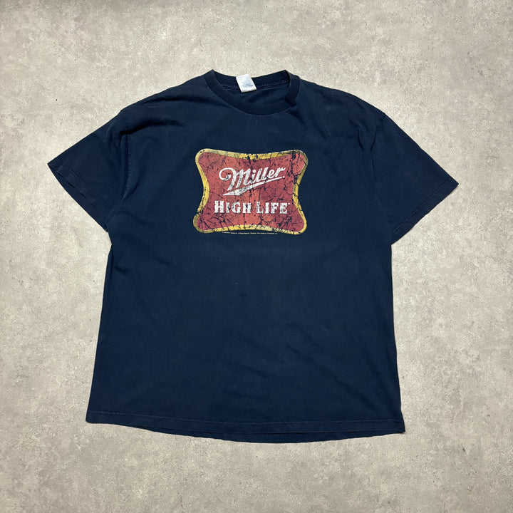 05' Vintage Miller Beer Navy Graphic T-Shirt (XXL)