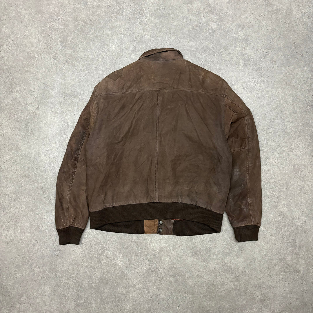 Vintage Brown Leather Flight Jacket (M)