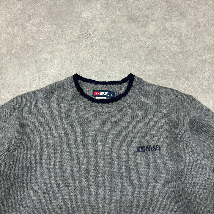 Vintage Diesel Heavy Knitted Grey Jumper (L)