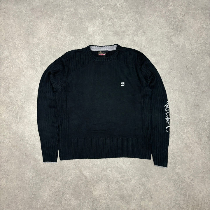 Vintage Quiksilver Black Heavy Knitted Sweater (L)