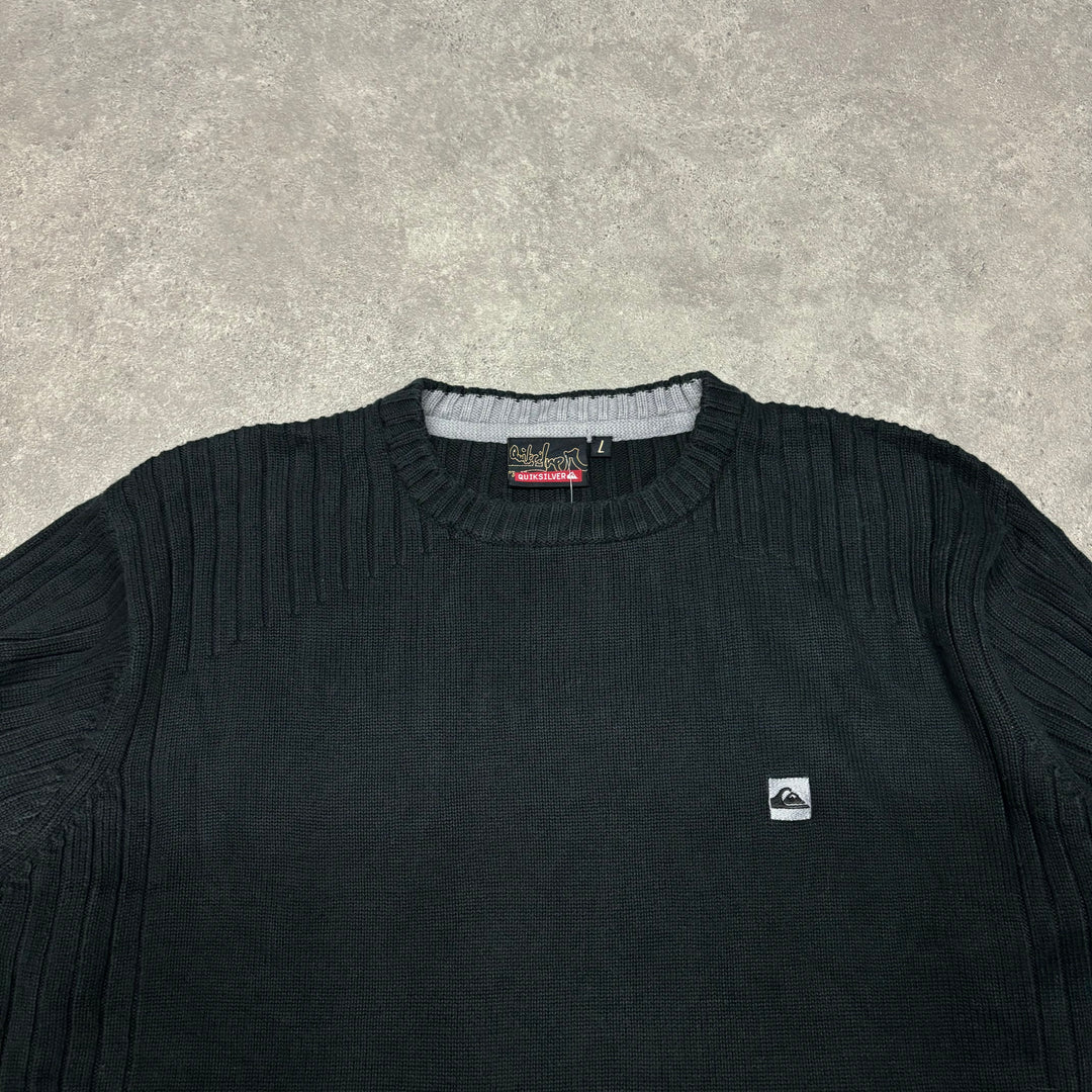 Vintage Quiksilver Black Heavy Knitted Sweater (L)