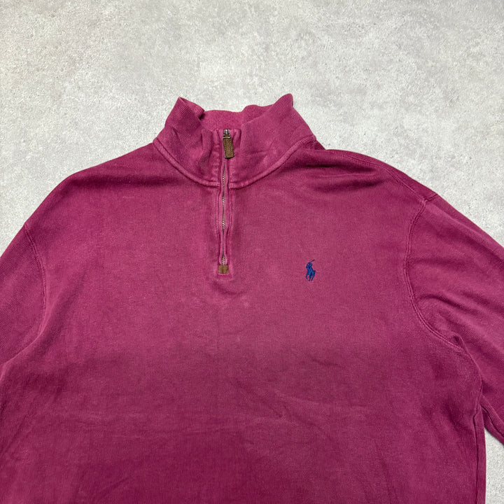 Polo Ralph Lauren Quarter Zip Size L Burgundy