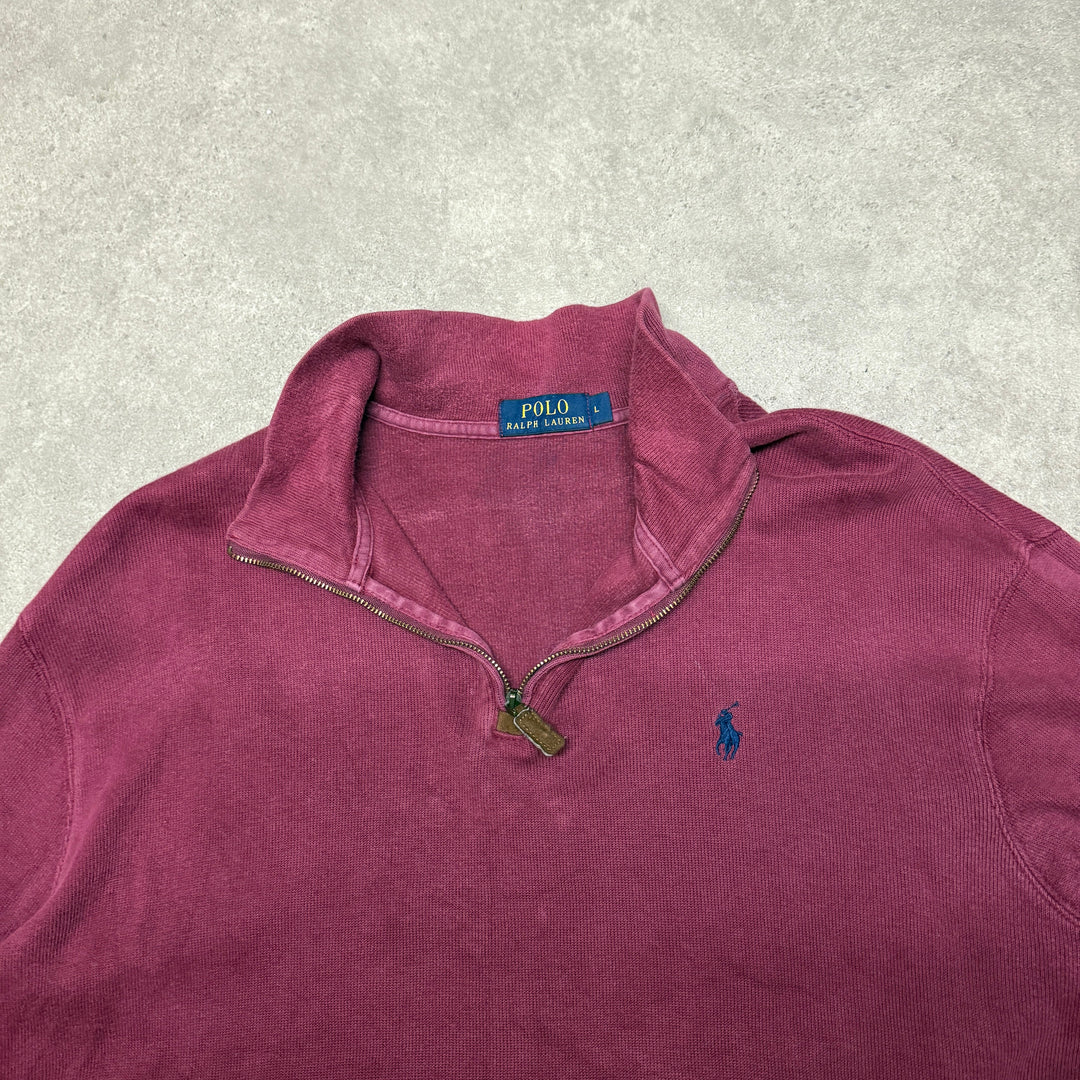 Polo Ralph Lauren Quarter Zip Size L Burgundy