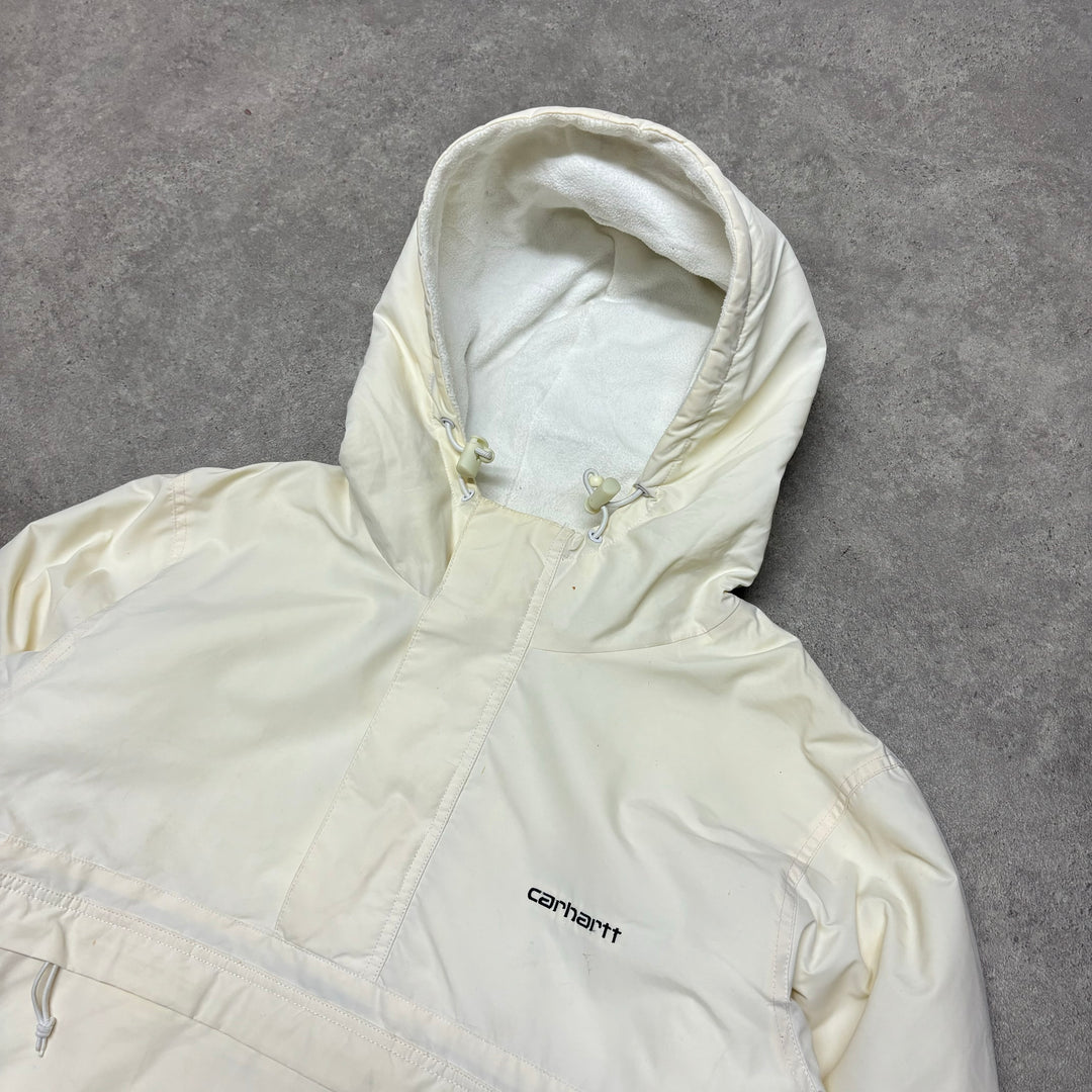 Vintage Carhartt Kangaroo Cream Pullover Jacket (XS)