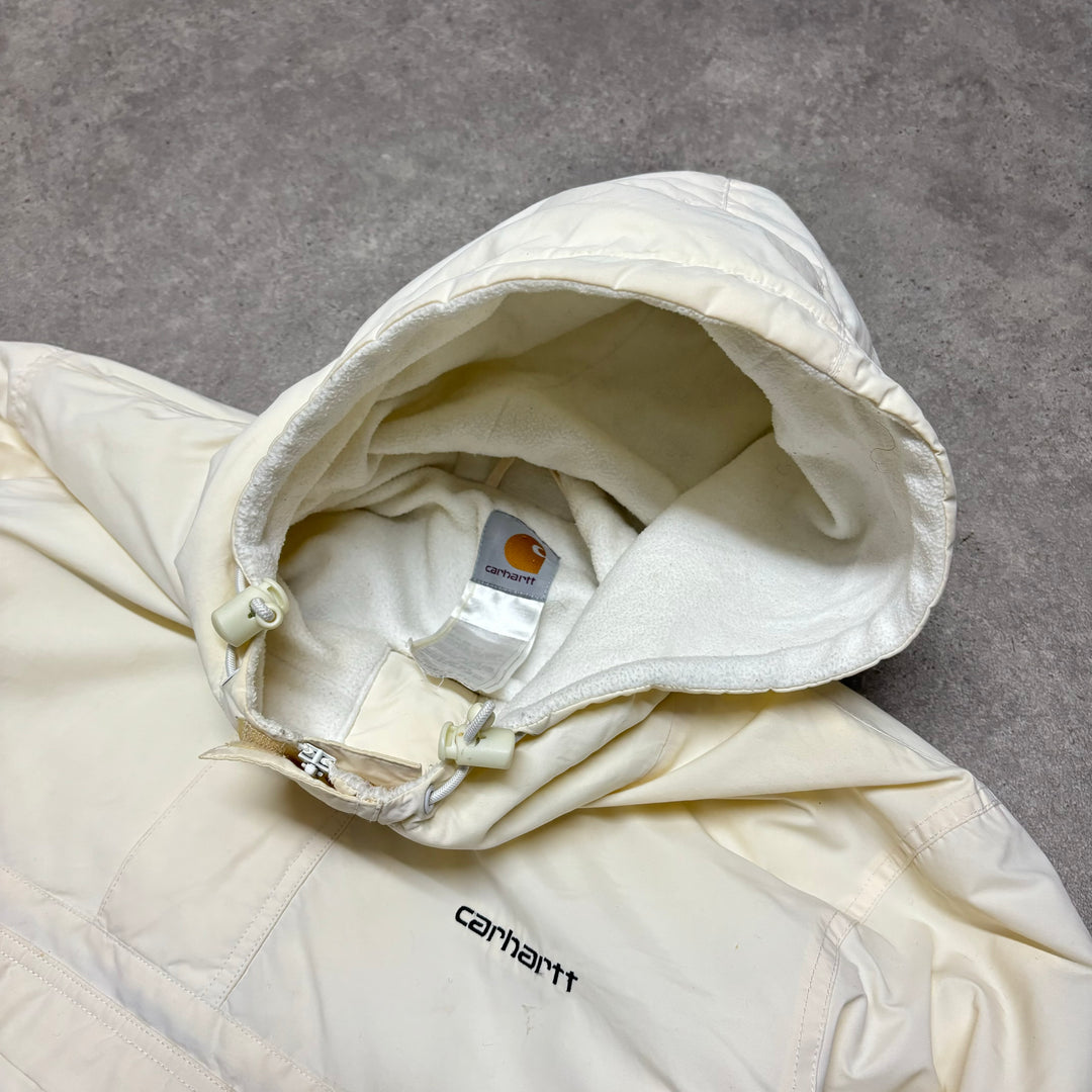 Vintage Carhartt Kangaroo Cream Pullover Jacket (XS)