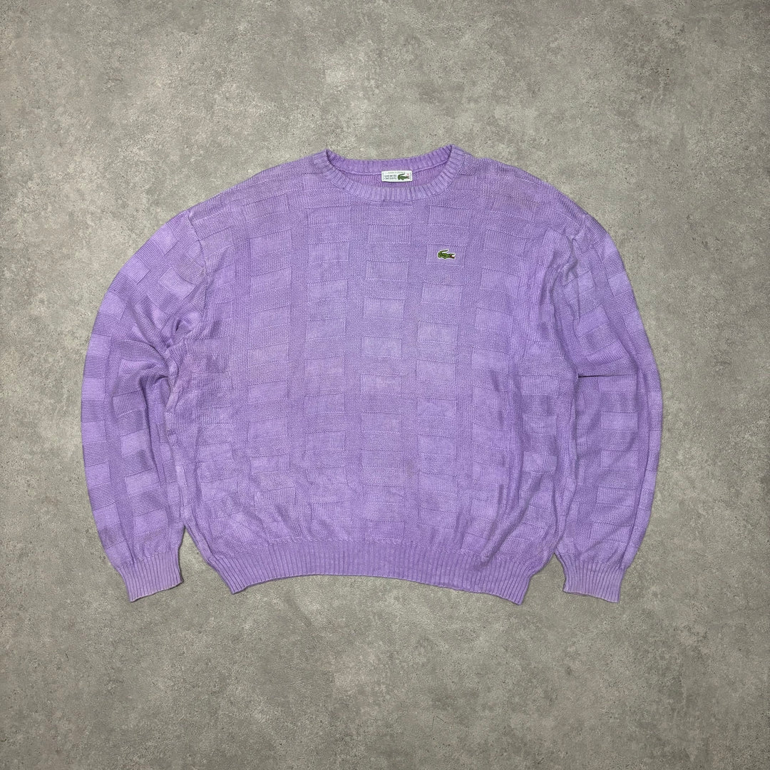 Vintage Lacoste Purple Heavy knitted Sweater (XXL)