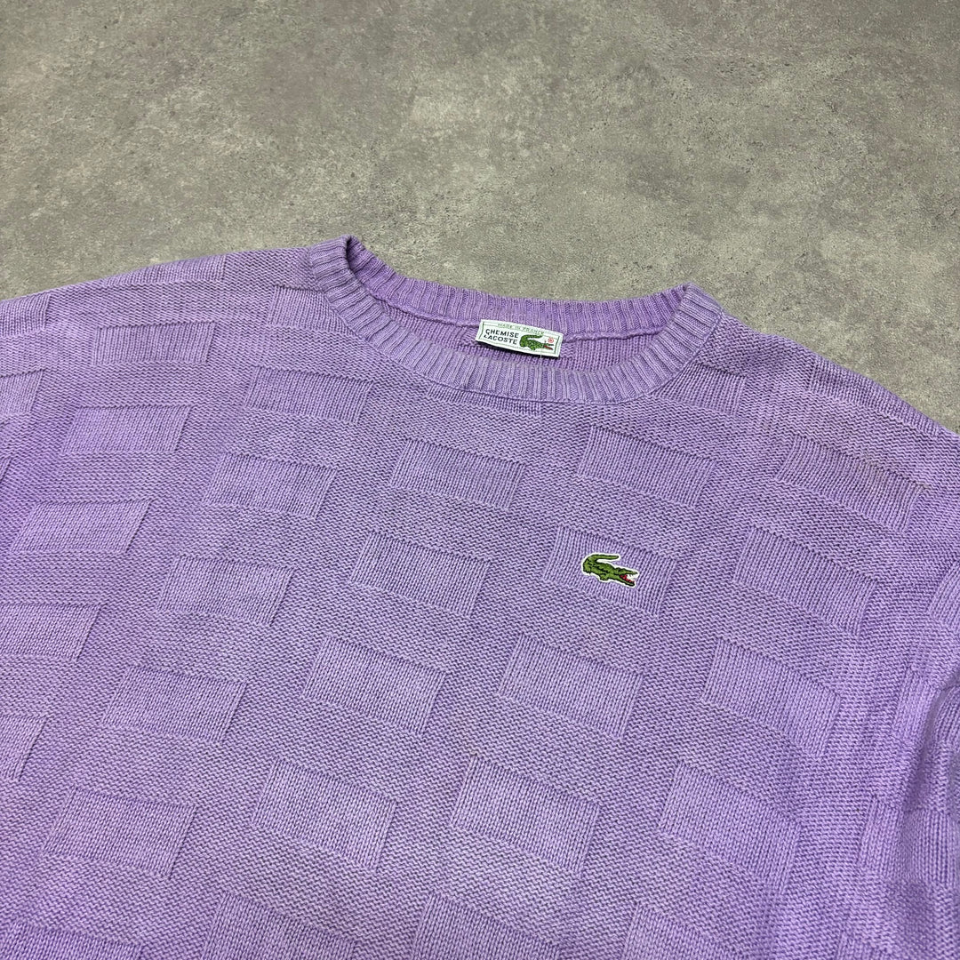 Vintage Lacoste Purple Heavy knitted Sweater (XXL)