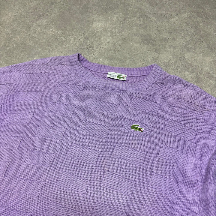 Vintage Lacoste Purple Heavy knitted Sweater (XXL)