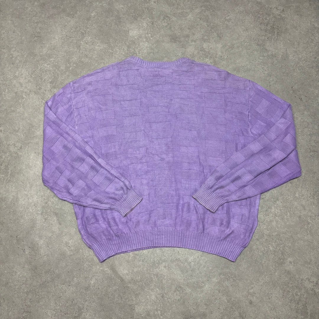 Vintage Lacoste Purple Heavy knitted Sweater (XXL)