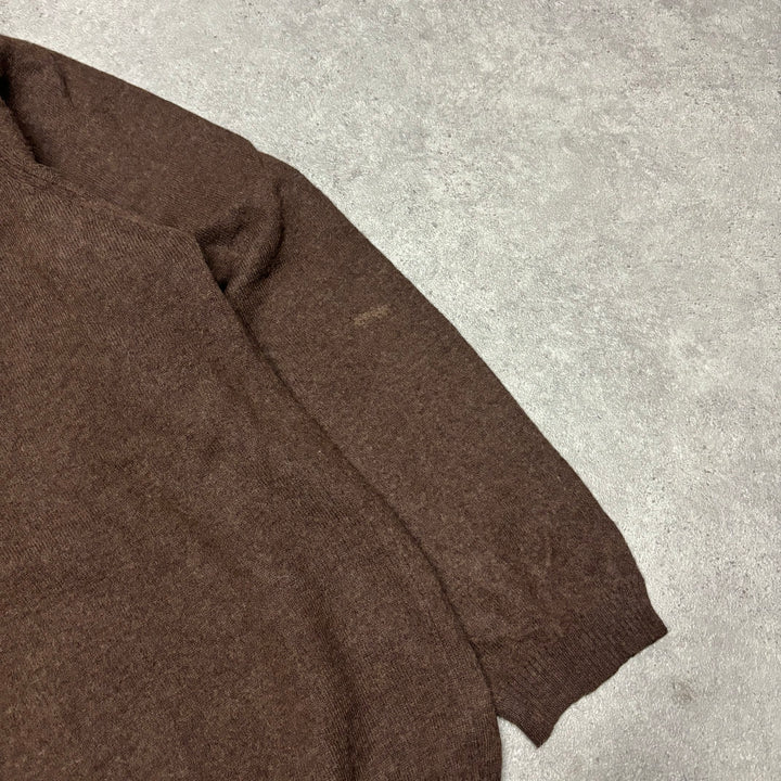 Vintage Burberry Brown V-Neck Knitted Sweater (M)