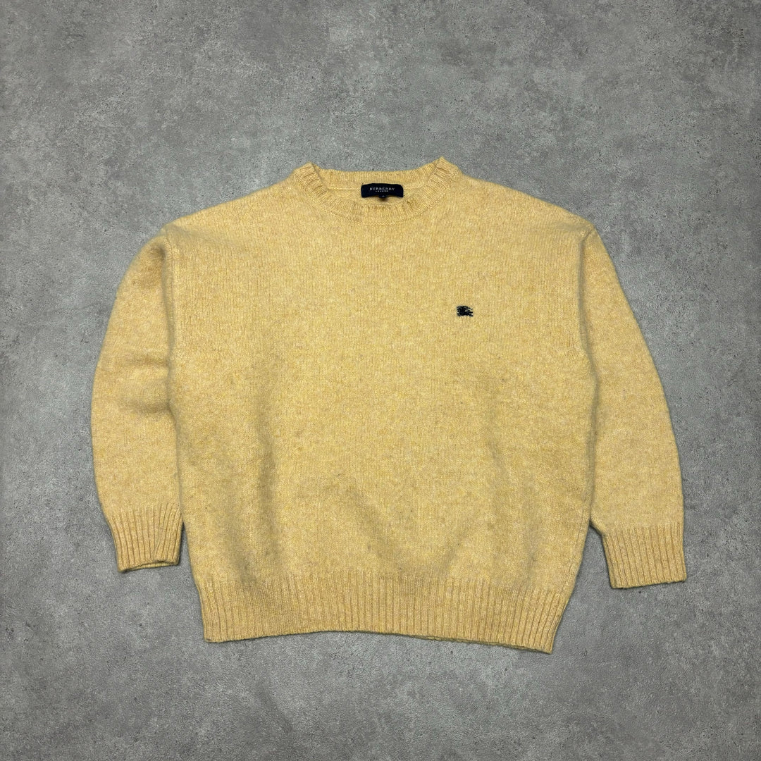 Vintage Burberry Yellow Knitted Sweater (S)