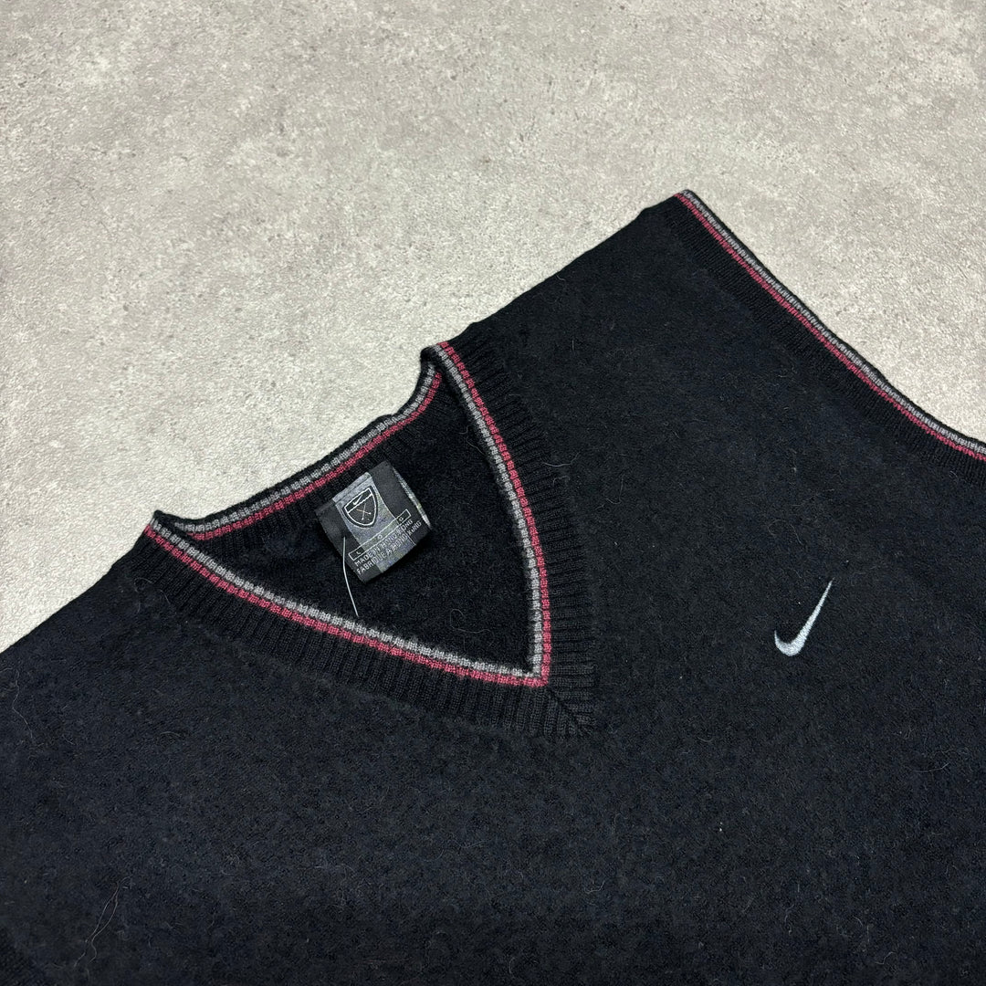 00's Vintage Nike Golf V-Neck Knitted Sweater Vest (S)