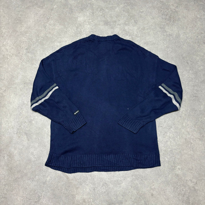 Vintage Kickers Navy Spell Out Heavy Knitted Sweater (L)