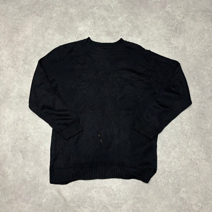 Vintage Lacoste Black Large Logo Knitted Swearer (XL)