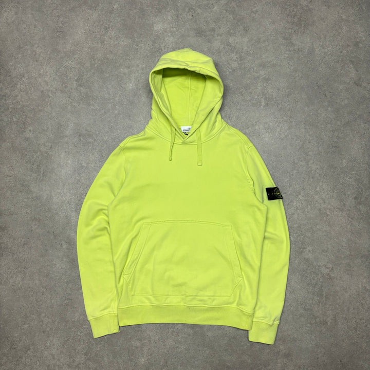 Vintage Stone Island Lime Green Pullover Hoodie (XL)