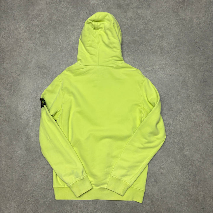 Vintage Stone Island Lime Green Pullover Hoodie (XL)