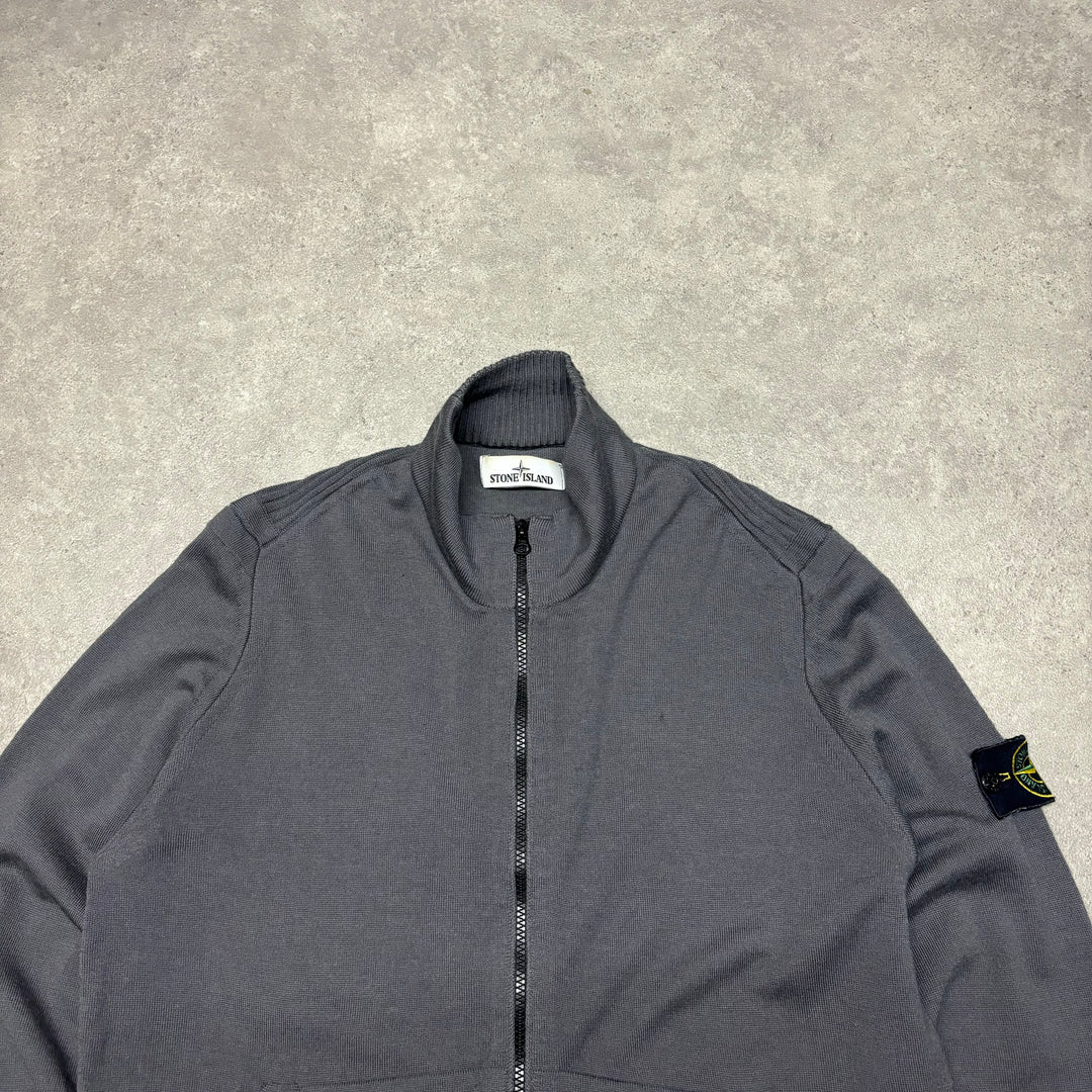 Vintage Stone Island Full Zip Grey Jumper (XL)