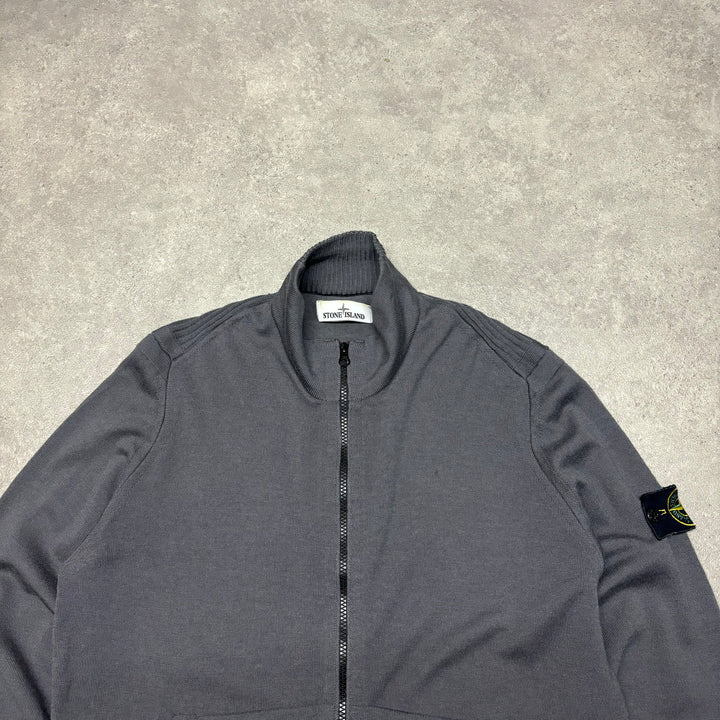 Vintage Stone Island Full Zip Grey Jumper (XL)