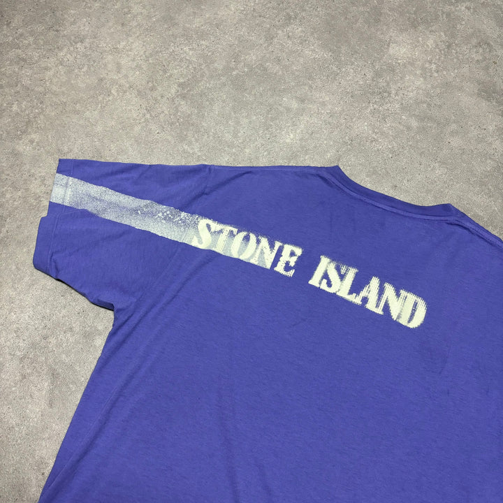 Vintage Stone Island Purple Spell Out T-Shirt (L)