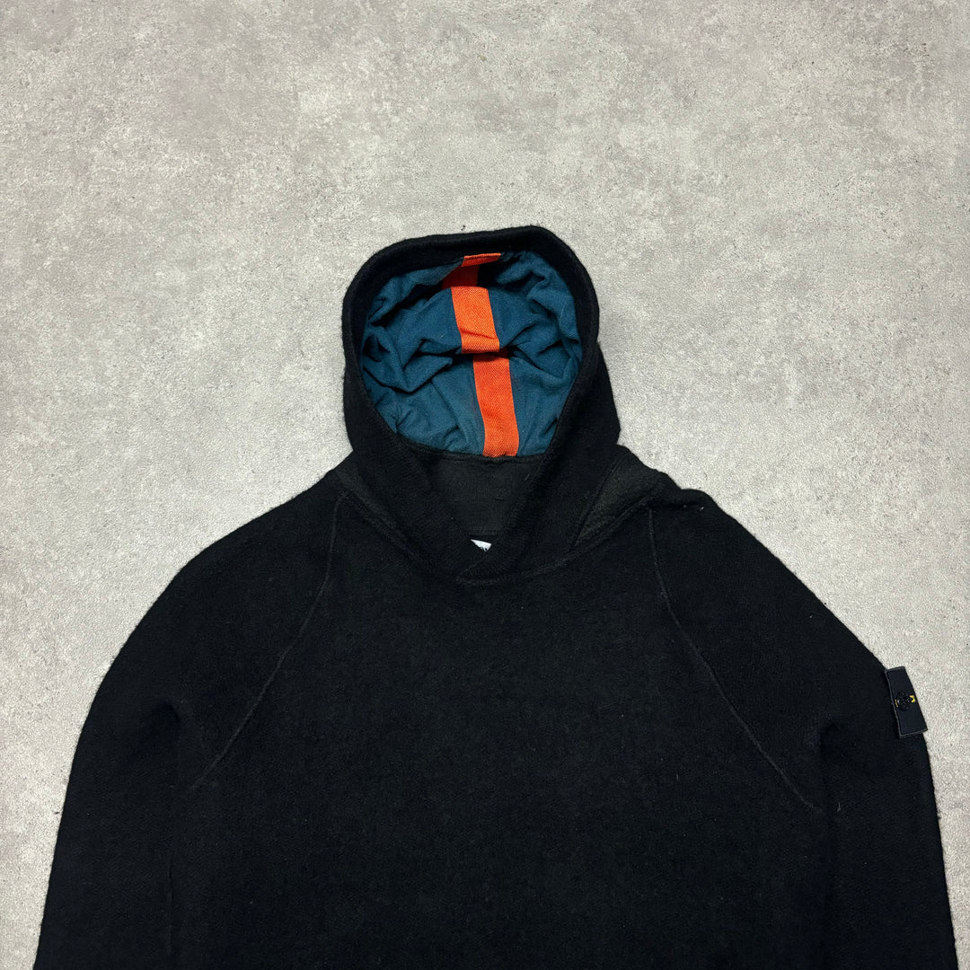 Vintage Stone Island Hooded Black Jumper (XS)