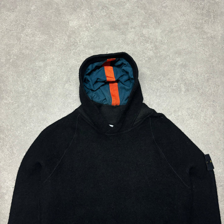 Vintage Stone Island Hooded Black Jumper (XS)