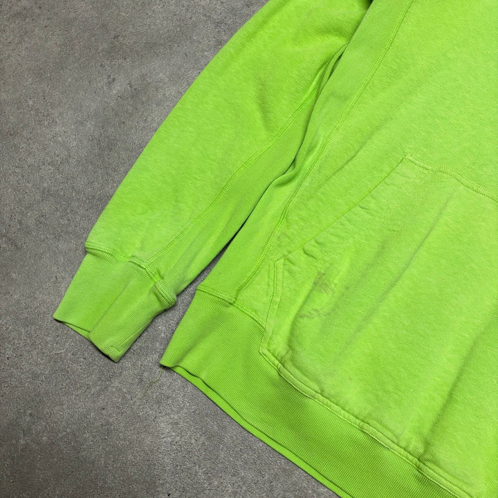 Vintage Stone Island Lime Green Pullover Hoodie (L)