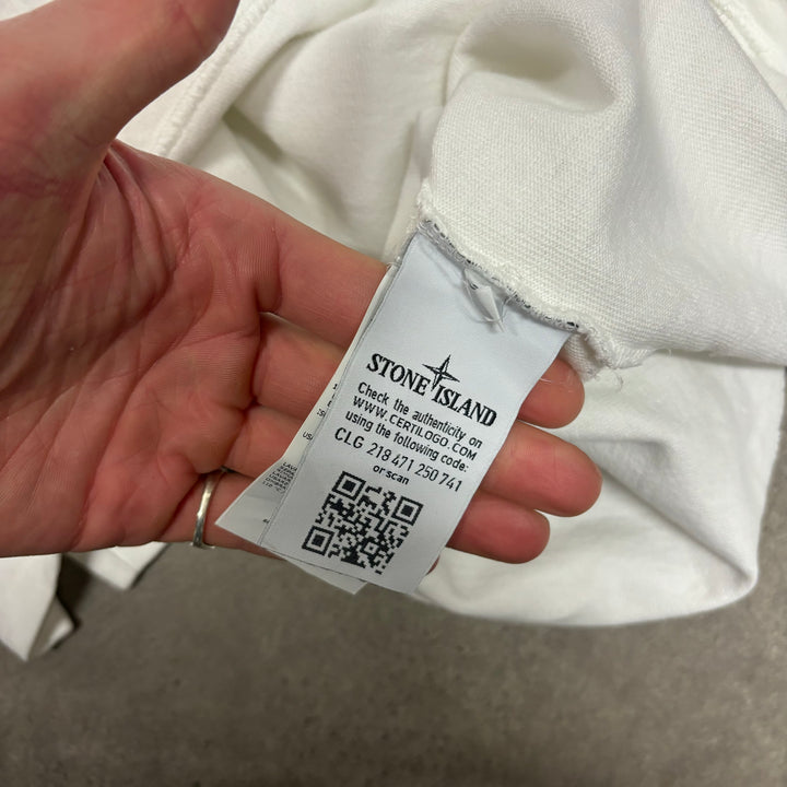Vintage Stone Island White Crewneck Sweatshirt (XXL)