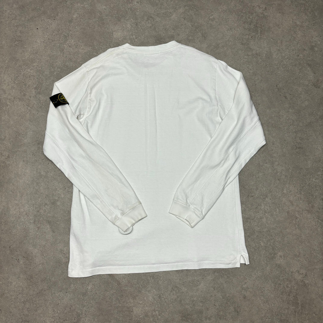 Vintage Stone Island White Crewneck Sweatshirt (XXL)
