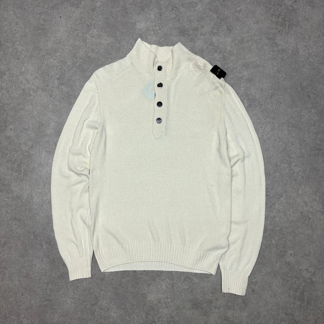 Vintage Stone Island S/S 2009 Cream Knitted Jumper (XXL)