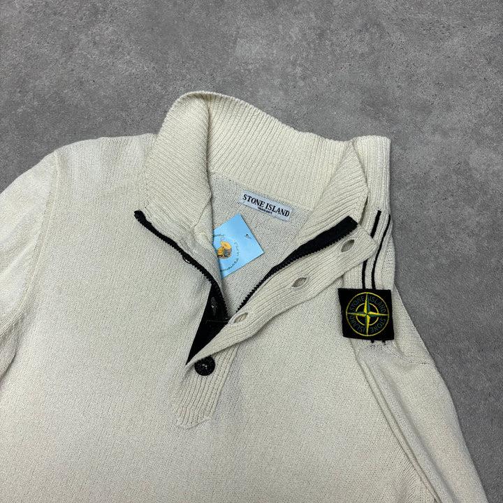 Vintage Stone Island S/S 2009 Cream Knitted Jumper (XXL)