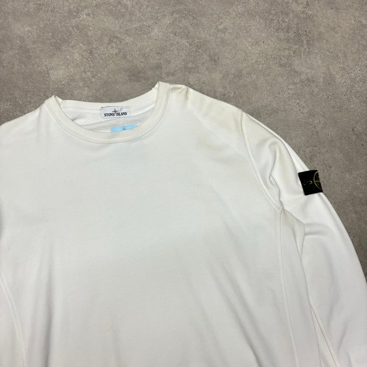 Vintage Stone Island White Crewneck Sweatshirt (3XL)