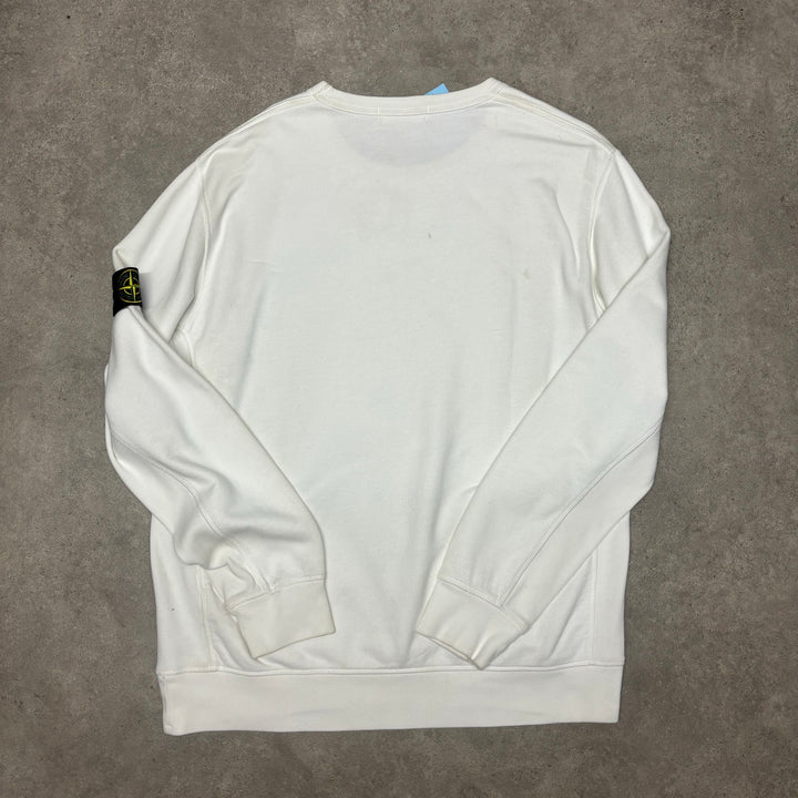 Vintage Stone Island White Crewneck Sweatshirt (3XL)