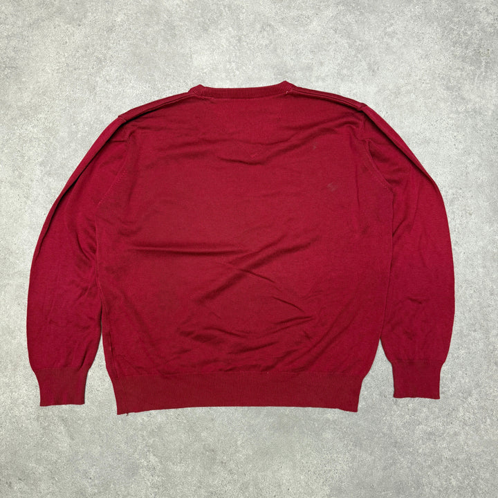 Vintage Burberry Crew Neck Jumper Size L Red