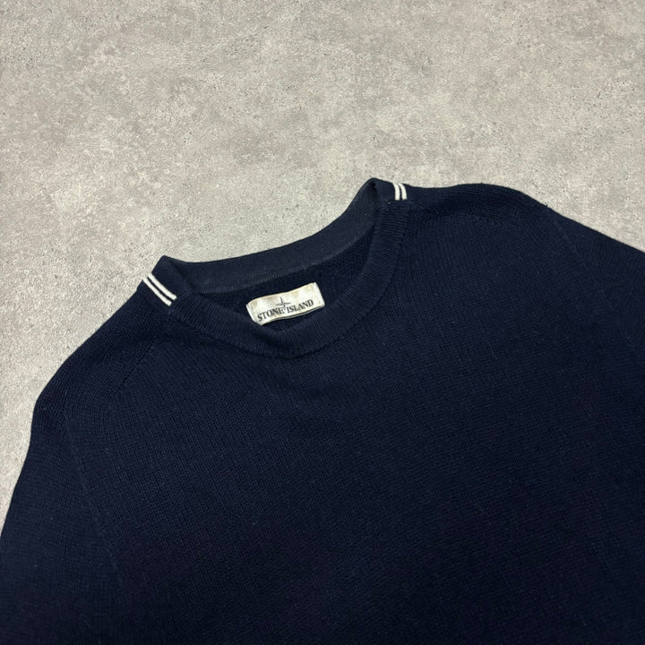 Vintage Stone Island Navy Heavy Knitted Sweater (XL)