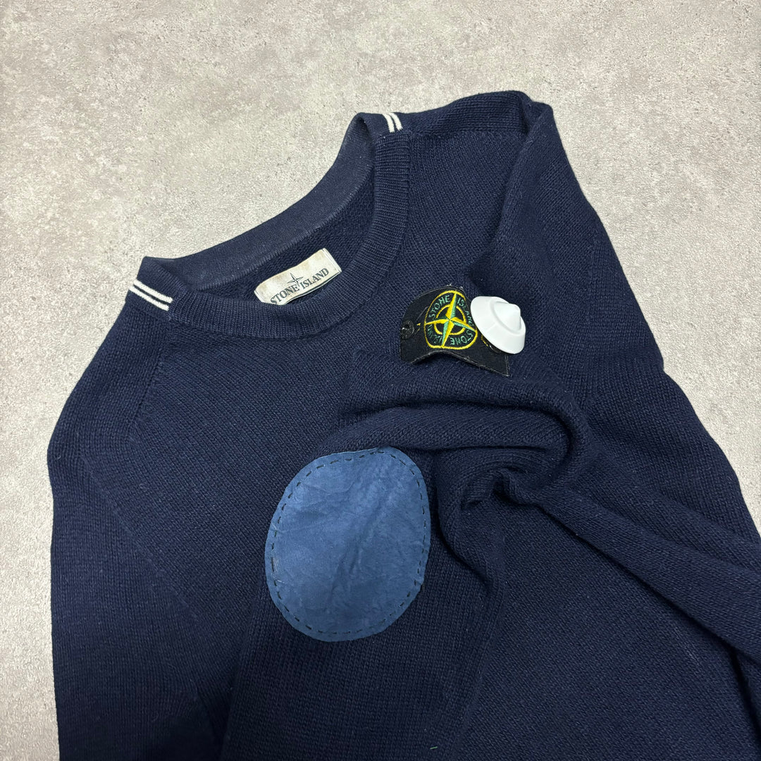 Vintage Stone Island Navy Heavy Knitted Sweater (XL)